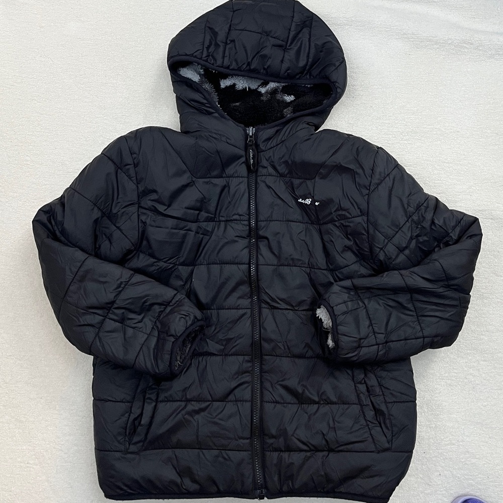 Eddie Bauer Boys Reversible Hooded Down Jacket
